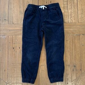 Janie and Jack navy corduroy pull on jogger pants boys 6 years